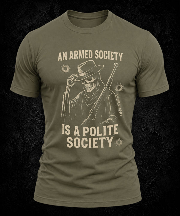 An Armed Society Is a Polite Society (Western) | Men's Tee