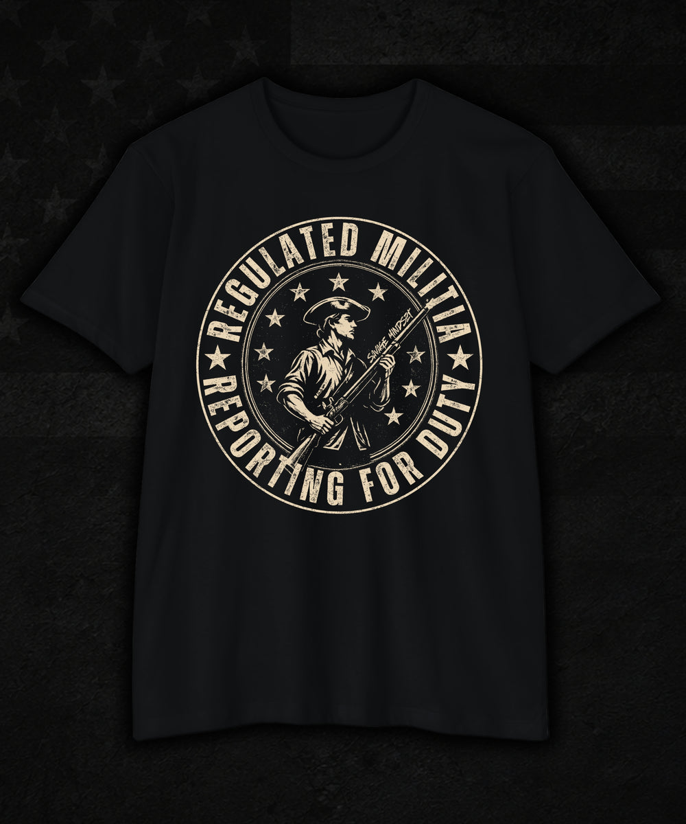 Regulated Militia Reporting For Duty | Men's Tee